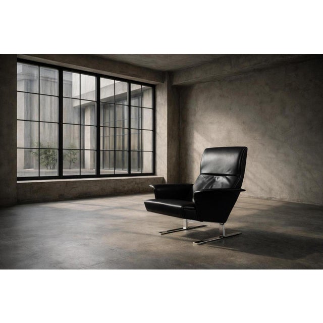 Mid-Century Modern Danish Black Leather Lounge Chair by Georg Thams for A/S Vejen Polstermöbelfabrik, 1960s For Sale - Image 12 of 18