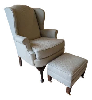 Wing Back Chair and Ottoman