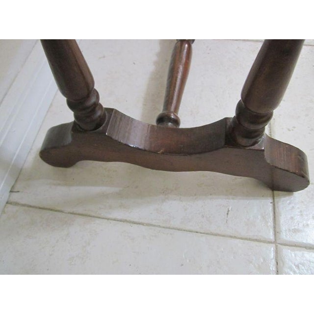 Brown Vintage Colonial Style Wood Accent Table Dark Tone For Sale - Image 8 of 10