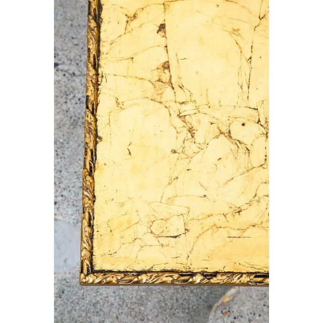 Mid Century Modern Side Table End Rectangular Hollywood Regency Gold 1970s 70s For Sale - Image 10 of 12