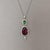 2020s Tsavorite, Diamond and Garnet Platinum Pendant Necklace - Fei Liu For Sale - Image 5 of 6