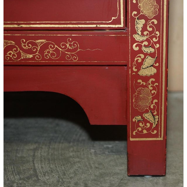 Wood Chinese Butterfly Hand Painted Lacquered Cupboard, 1900s For Sale - Image 7 of 18