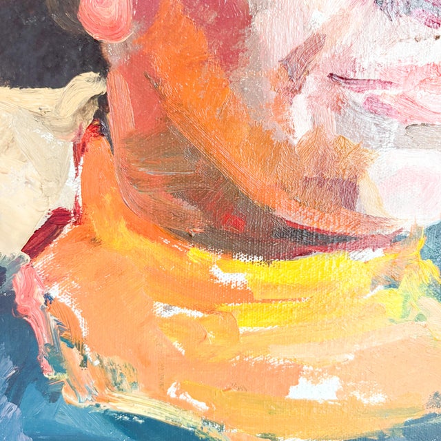 1960s 1960's Woman Portrait Oil Painting For Sale - Image 5 of 11