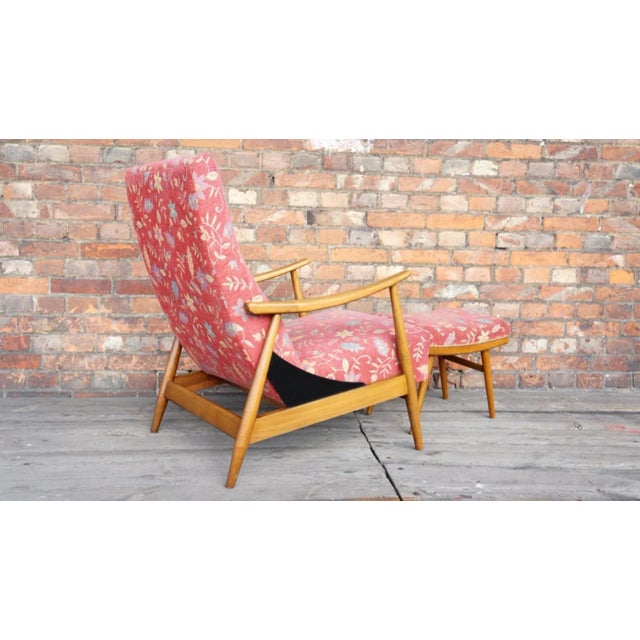 Mid-Century Modern Set of Adjustable Lounge Chair & Ottoman, 1960s For Sale - Image 3 of 8