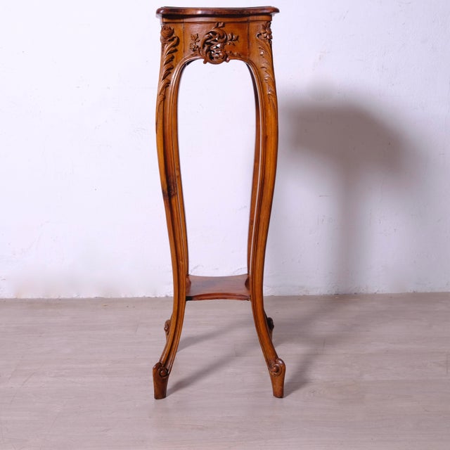 French Louis XV Style Walnut Pedestal, 1930s For Sale - Image 3 of 18