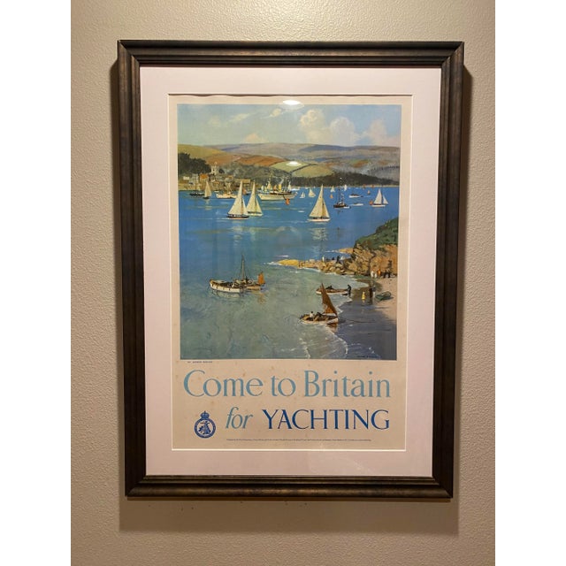 1940s "Come to Britain for Yachting" Original Vintage Sailing Poster by Arthur Burgess 1948 For Sale - Image 5 of 5