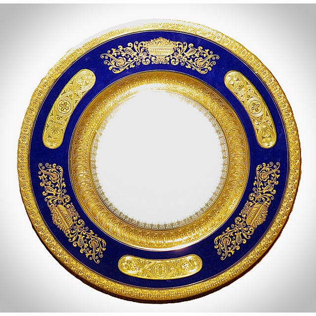 FREE SHIPPING ANYWHERE IN THE CONTINENTAL US! This is a set of 11 antique porcelain formal dinner plates by...