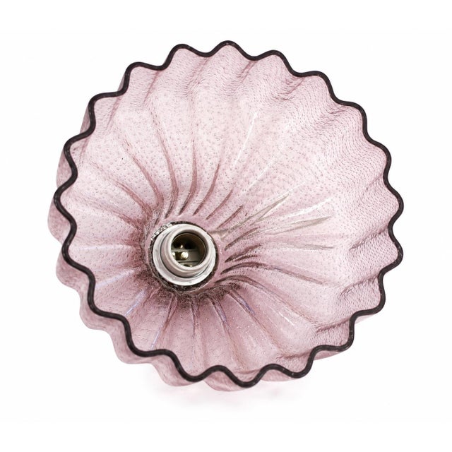 Mid 20th Century Mouth Blown Glass Mauve Pendant Light Shade Excellent Condition For Sale - Image 11 of 11