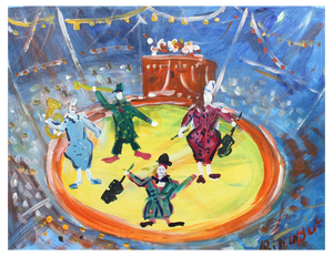 Roland Dubuc, The Circus, 1970s, Gouache on Paper, Framed