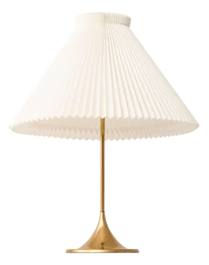 Table Lamps in Brass and Original Le Klint Lamp Shades, 1950s attributed to Alf Svensson, Set of 2