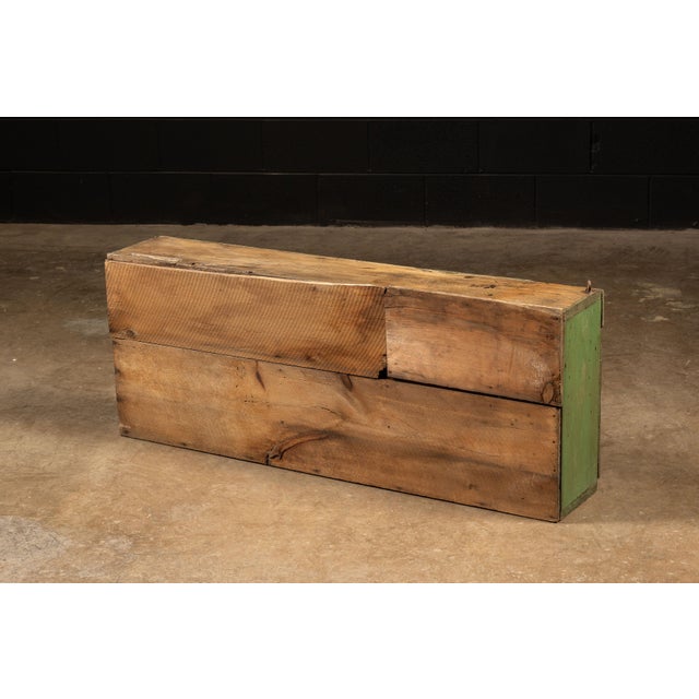 Wood Mid 20th Century Industrial Green Salvaged Wood Multi-Drawer Cabinet For Sale - Image 7 of 7