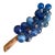XLarge 16” Mid Century Vintage Blue Lucite Grape Cluster on Driftwood Kitschy For Sale