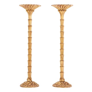 Pair of Serge Roche Style Giltwood Torchieres For Sale