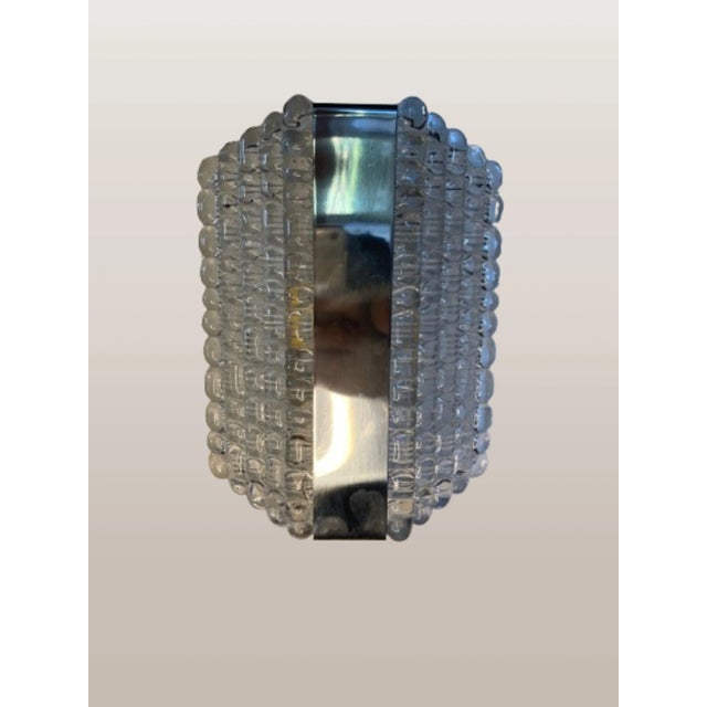 1960s Frosted Glass Sconces Attributed to Kaiser Leuchten, Germany, 1960s, Set of 3 For Sale - Image 5 of 11