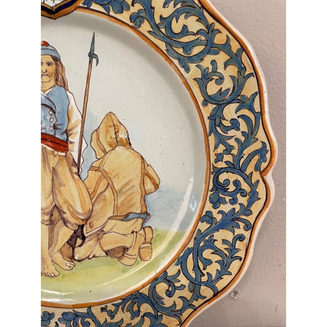1960s French Faience Quimper Plate Fisherman Scene For Sale - Image 5 of 13
