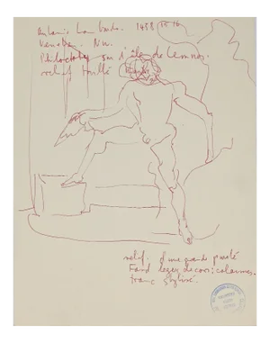 Preparatory Study, Original China ink Drawing by H. Hausmann, Mid,20th Century