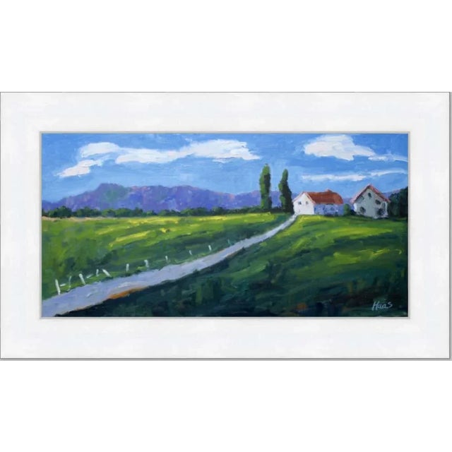 Green Modern Impressionist Oil Painting Landscape For Sale - Image 8 of 9