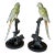 Late 20th Century Coastal Tropical Bronze Hand Painted Parrot Statues on Marble Bases-Pair For Sale