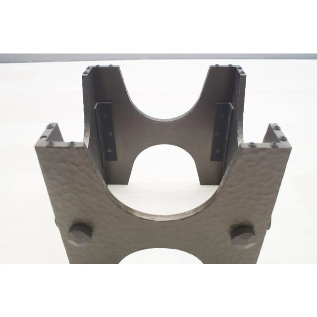 1960s Small Brutalist Bronze Hammer Finish Coffee Table, 1960s For Sale - Image 5 of 9