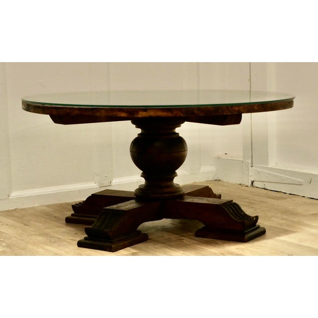 Carved Walnut Centre Coffee Table For Sale - Image 6 of 7