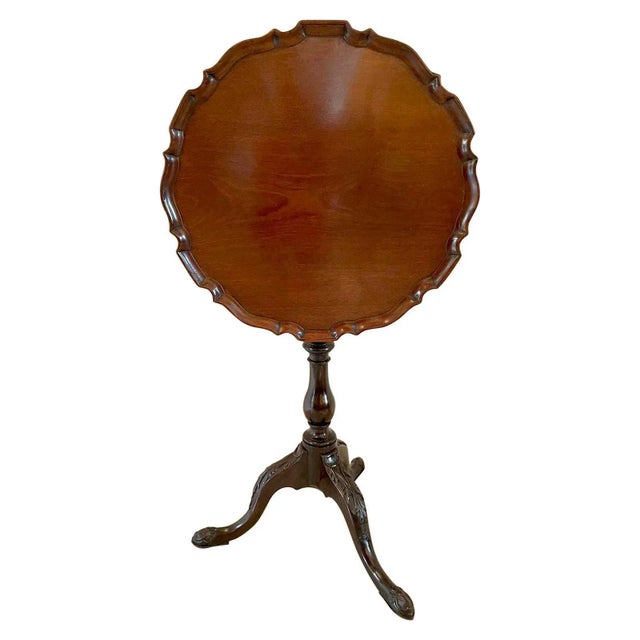 Brown Antique Edwardian Carved Mahogany Lamp Table For Sale - Image 8 of 8