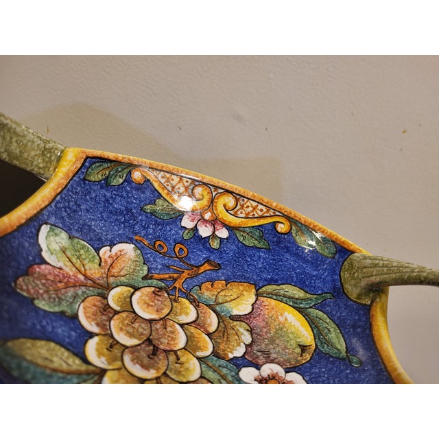 Cornflower Blue 1990s Deruta Italy Serving Bowl Vessel For Sale - Image 8 of 12