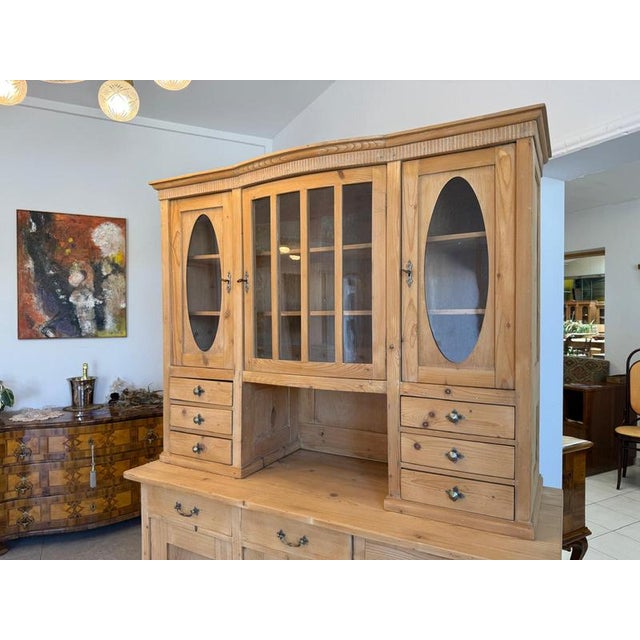 Art Nouveau Farmhouse Kitchen Sideboard in Softwood For Sale - Image 13 of 17