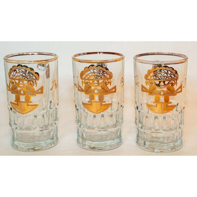 Vintage Artesania Tabuisa Tumi Peruvian God Gold Glass Mugs Set of 3. Set up the Tiki Bar and serve your favorite drink or...