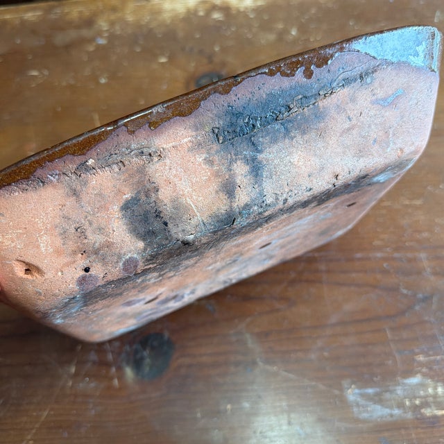 Early 19th Century Antique English Slipware Decorated Redware Divided Dish, 19th Century For Sale - Image 5 of 12