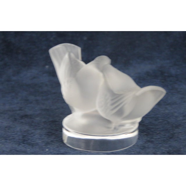 Lalique France Satin Crystal Lovebirds Kissing Doves Figurine Paperweight 5199b For Sale In Miami - Image 6 of 9