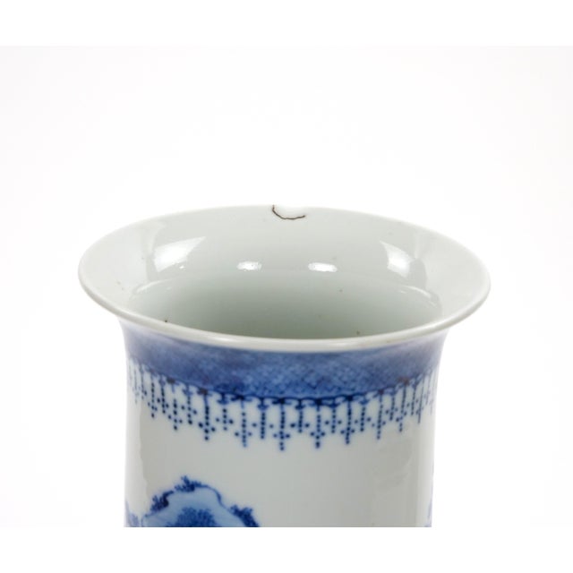 Late 19th Century Blue and White Chinoiserie Decorated Porcelain Tableware Vase Chinese, Late 19th For Sale - Image 5 of 10