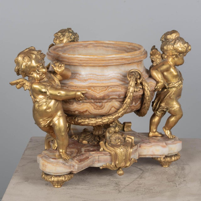 H. Journet & Cie 19th Century French Ormolu Bronze & Oynx Centerpiece For Sale - Image 14 of 16