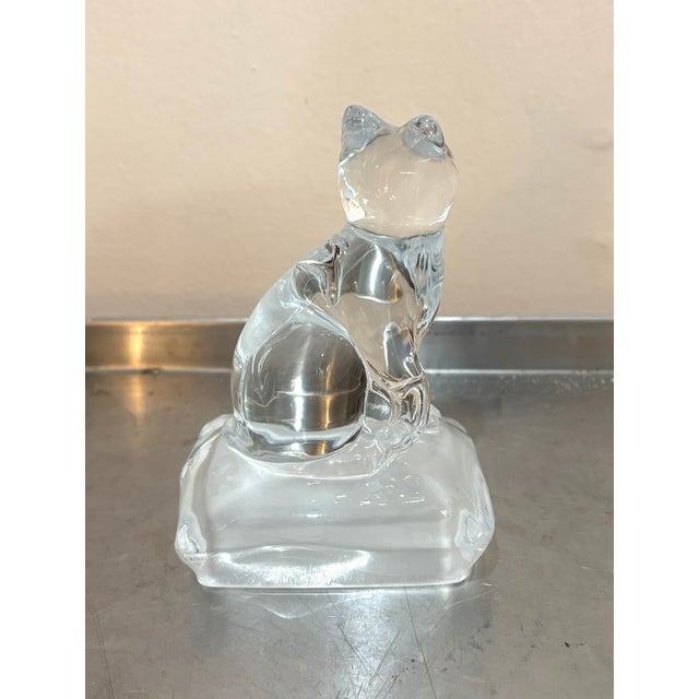 Glass Cat Figurine / Sculpture For Sale - Image 4 of 4