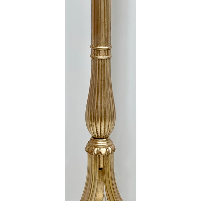 Nancy Corzine Nancy Corzine Silver Leaf Carved Wood Floor Lamp, Adjustable Height For Sale - Image 4 of 11