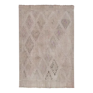 Vintage Faded Turkish Jajim Kilim Rug 5'2'' X 7'3''