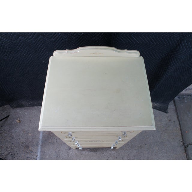 Vintage French Provincial White Painted Lingerie Chest Semainier Dresser Chic 45" For Sale - Image 10 of 12