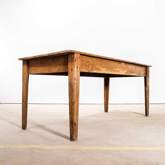 1950s Scrubbed Top Pitch Pine Dairy Dining Table, 1950s For Sale - Image 5 of 9