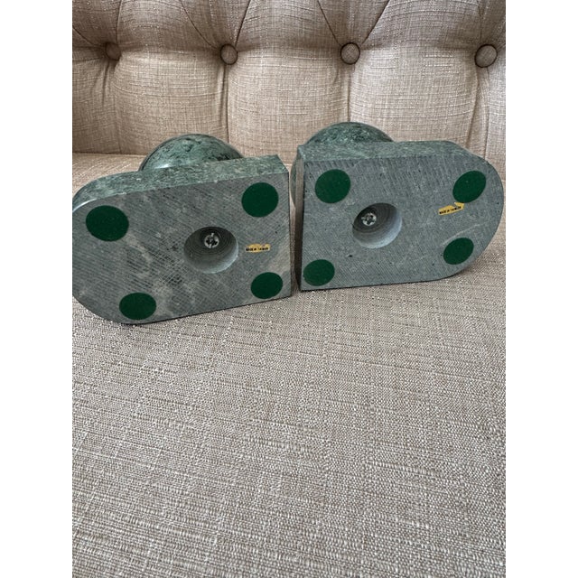 Gemstone Vinage Green Marble Sphere Bookends For Sale - Image 7 of 9