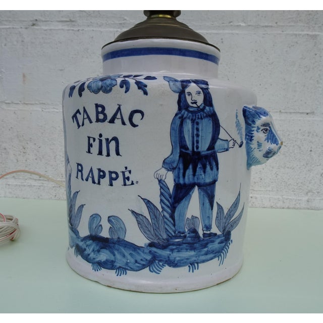 Metal Antique Delftware Ceramic Table Lamp For Sale - Image 7 of 18