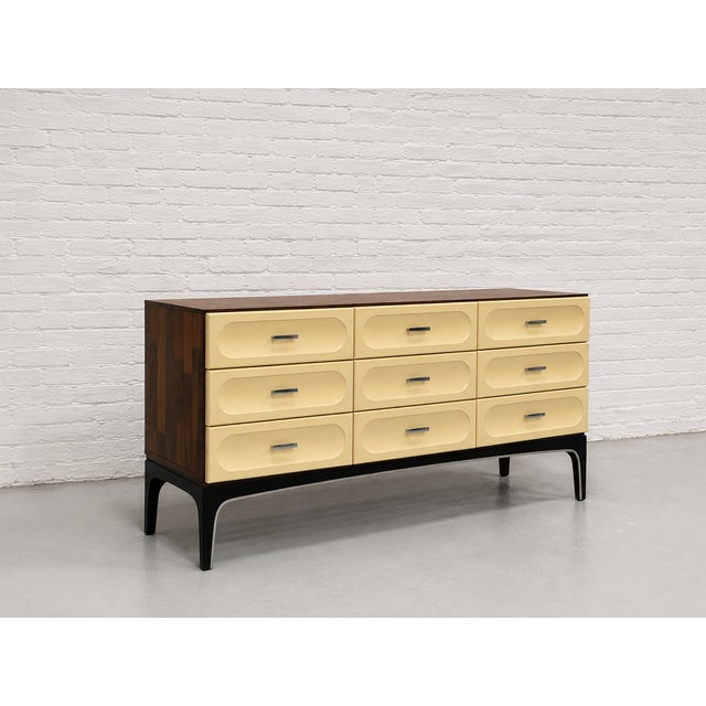 Mid Century Modern Plastic + Rosewood Credenza / Long Dresser by Vallieres, C. 1960's For Sale - Image 9 of 13