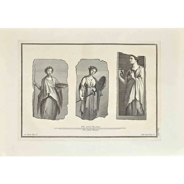 Ancient roman frescos from the series "antiquities of herculaneum", is an original etching on paper realized by giovanni...