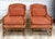 These stylish 1970s lounge chairs by Cal-Mode Furniture feature beautifully sculpted walnut frames paired with rich...