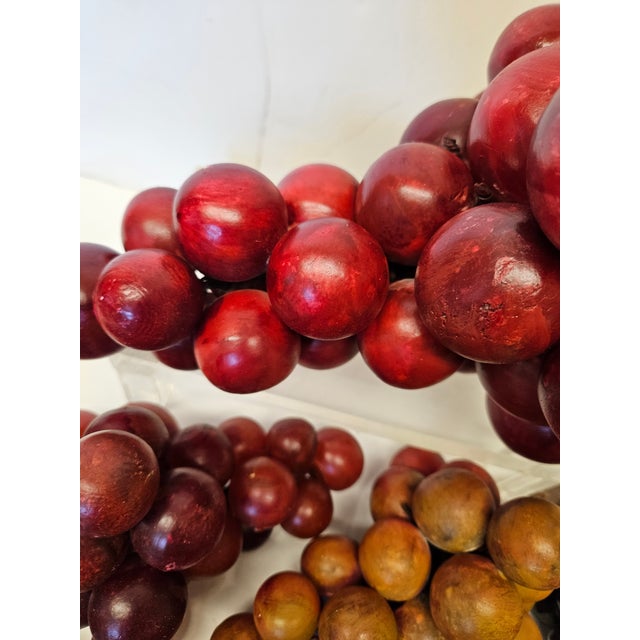 1950s Spectacular Large Lot of Mid Century Italian Marble Grape Clusters in a Vintage Basket For Sale - Image 5 of 6