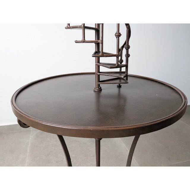 Mid-Century French Iron and Brass Floor Lamp with Spiral Staircase, 1950s For Sale - Image 16 of 18