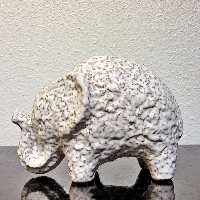 1960s Chunky White Elephant by Aldo Londi for Bitossi For Sale - Image 5 of 9