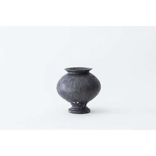 Stamnos Antracita stoneware vase by Raquel Vidal and Pedro Paz Dimensions: 16 x 16 cm Materials: Hand-sculpted, glazed...