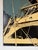 Blue 1980 Florilore Mid-Century Modern “Tinker Toy” Boat Painting on Board, Framed For Sale - Image 8 of 12