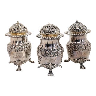 Late 19th Century American Frank W. Smith for J.E. Caldwell Sterling Silver Spice Shakers - Set of 3 For Sale