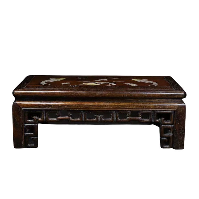 Shell 1990s Chinese Miniature Tea Table With Mother-of-Pearl Fish Inlay For Sale - Image 7 of 8