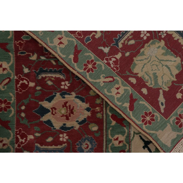 Rug & Kilim’s Traditional Agra Style Rug in Beige, Red and Teal Floral Pattern For Sale - Image 9 of 9